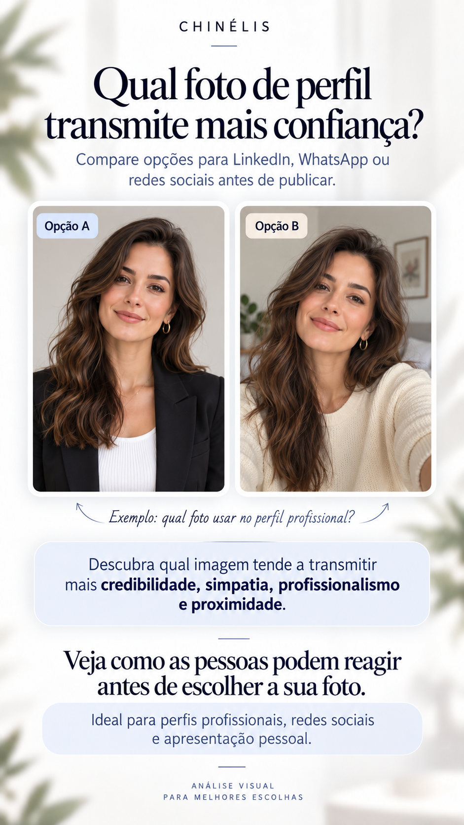 Comparação entre duas fotos de perfil